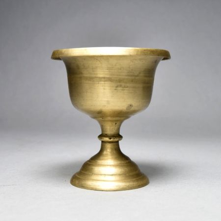 Handmade Brown Finish Bell Metal Holy Cup Stand for Prayer Room