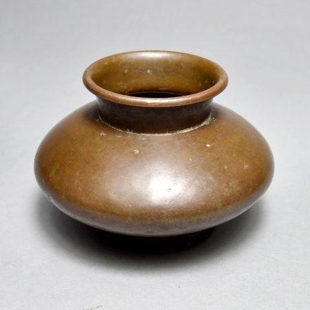 Handcrafted Vintage Brass Holy Water Pot from Himachal for Decor