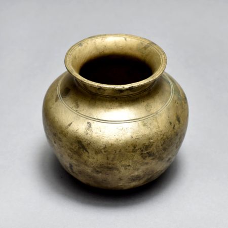 Plain Finish Brass Holy Water Pot from South India for Decor
