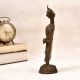 Vintage Brass Statue of Lady Figure Playing Drum in Dhokra Art