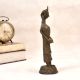 Vintage Brass Statue of Lady Figure Playing Drum in Dhokra Art