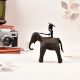 Tribal Art Handcrafted Brass Elephant with Rider in Vintage Finish
