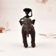 Tribal Art Handcrafted Brass Elephant with Rider in Vintage Finish