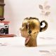 Handmade Gujarati Art Brass Gauri Head Statue in Vintage Finish