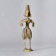 Tribal Art Handmade Brass Man Statue Playing Manjeera for Decor