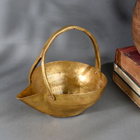 Vintage Brass Copper Serving Pot Traditional Handcrafted Water Vessel for Temple