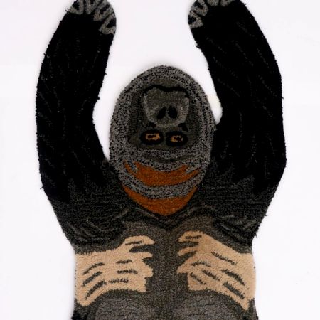 Small Rug Hand Tufted Woolen Groovy Gorilla Rug For Kids Room