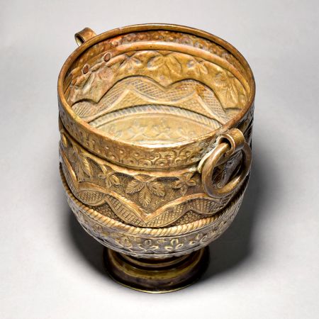 Vintage Planter With Floral Work