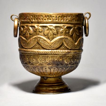 Vintage Planter With Floral Work