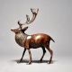 Antique Finish Deer Standing In English Art