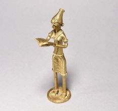 Standing Tribal Woman Reading Book Figurine