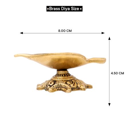 Handmade Brass Leaf Shaped Oil Lamp