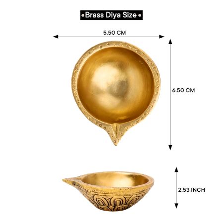 Brass Round Shaped Diwali Oil Lamp Diya