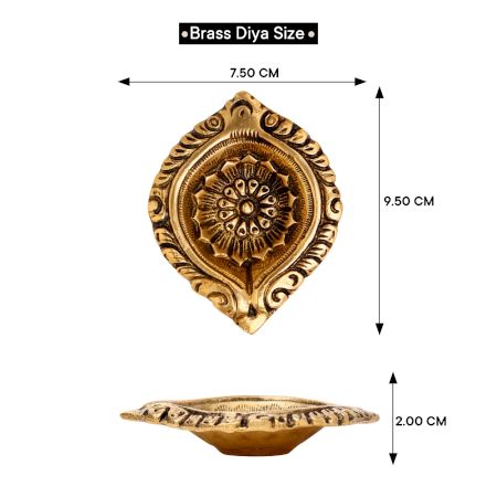 Designer Round Brass Oil Lamp Festive Diya