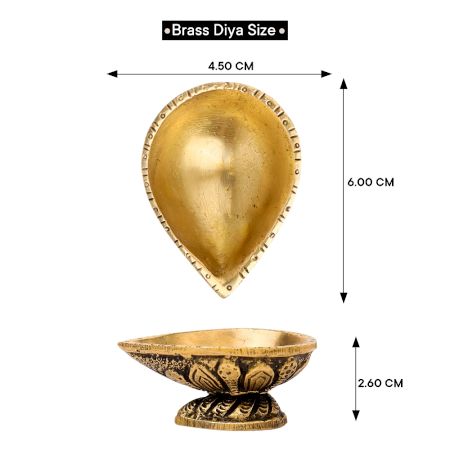 Brass Single Wick Traditional Brass Oil Diya