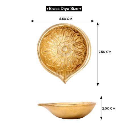 Festival Big Flower Engraved Diya Oil Lamp