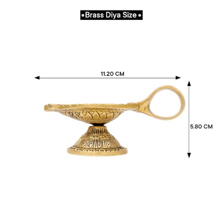 Brass OM Carved Temple Diya Lamp