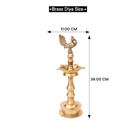 Brass Peacock Oil Lamp for Worship