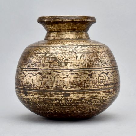 Vintage Brass Holy Water Pot from Orissa