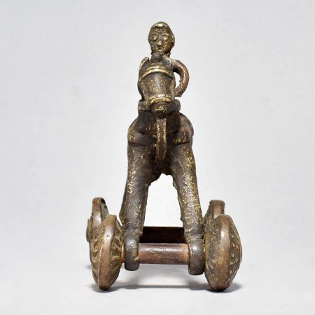 Vintage Brass Horse on Wheels with Rider