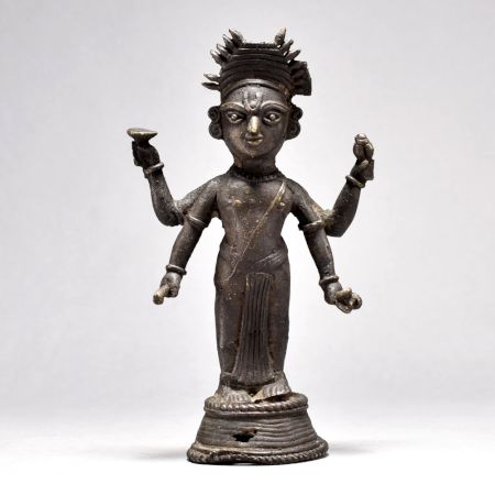 Folk Vintage Tribal Fine Art Figurine of Lord Krishna or Heritage Lord Vishnu