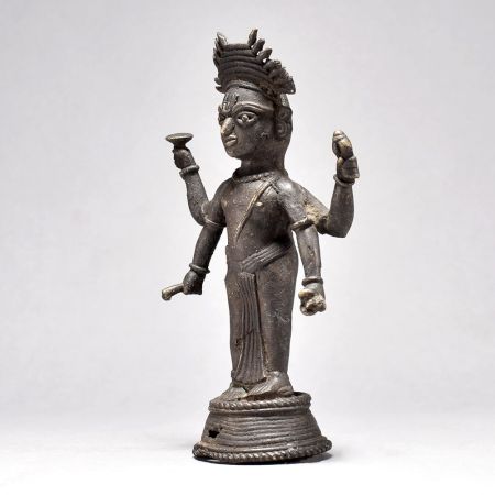 Folk Vintage Tribal Fine Art Figurine of Lord Krishna or Heritage Lord Vishnu