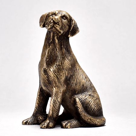 Vintage Brass Sitting Dog Figurine
