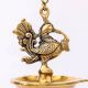 Magnificent Brass peacock With Hanging Lamp Or Diya