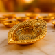 Intricate Leaf Shaped Diwali Decoration Diya