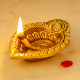 Intricate Leaf Shaped Diwali Decoration Diya
