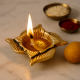 Traditional Brass Diya In Swastika Oil Lamp