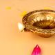 Tribal Design Round Brass Oil Lamp Diya