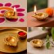 Brass Bud Shaped Decorative Border Oil Lamp Diya