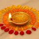 Festival Big Flower Engraved Diya Oil Lamp