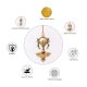 Handmade Golden Brass Hanging Diya Home Temple Pooja Room With Chain