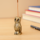 Antique Golden Brass Standing Owl Incense Stick Holder