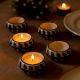 Modern Adorning Tea Light Holder Made of Ceramic in Set of 4