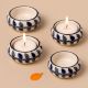 Modern Adorning Tea Light Holder Made of Ceramic in Set of 4