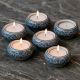 Round Modern Ceramic Tea Light Holder for Decor in Set of 4