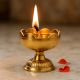 Golden Brass Flower Shape Lamp Diya for Decoration