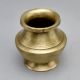 Vintage Brass Holy Water Pot with Decorative Grooves