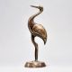 Vintage Brass Bird with Long Beak and Legs Crane in 20th Century English Art