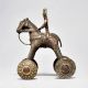 Vintage Brass Horse on Wheels with Rider