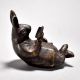 Brass Reading Rabbit Figurine