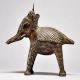 Tribal Art Elephant Figurine with Half Trunk Up