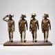 Vintage Soldiers Saluting Collectible Set on Wooden Stand