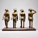 Vintage Soldiers Saluting Collectible Set on Wooden Stand