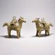 Fine Tribal Art Horse Pair with Decorative Boxes