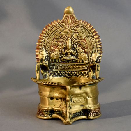 Handmade South Indian Brass Pooja Diya for Decor