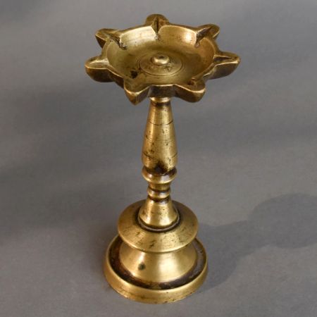Vintage Brass Seven Jyot Oil Lamp Stand for Pooja Room
